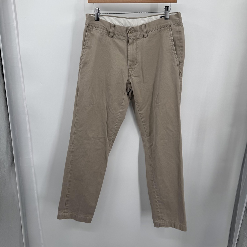 Polo Ralph Lauren Pants Mens 32x30 Khaki Slim Fit Chino Casual Twill Flat Front